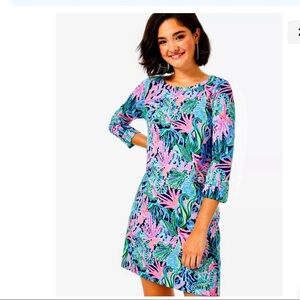 NWT! LILLY PULITZER size S pink multi high tide Linden dress